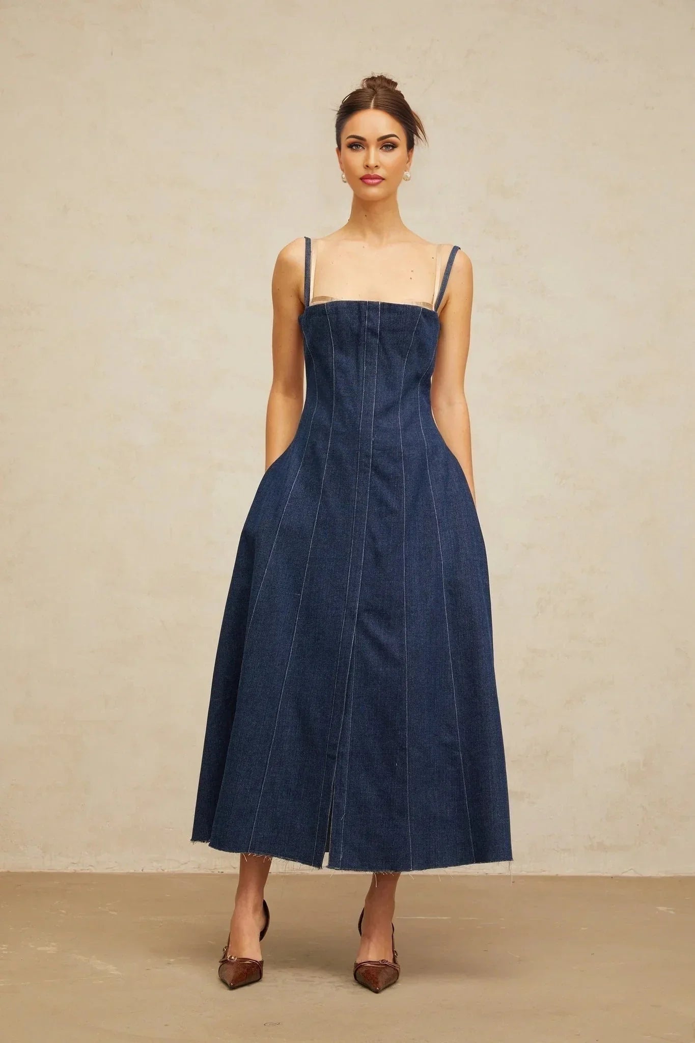 shop denim dress