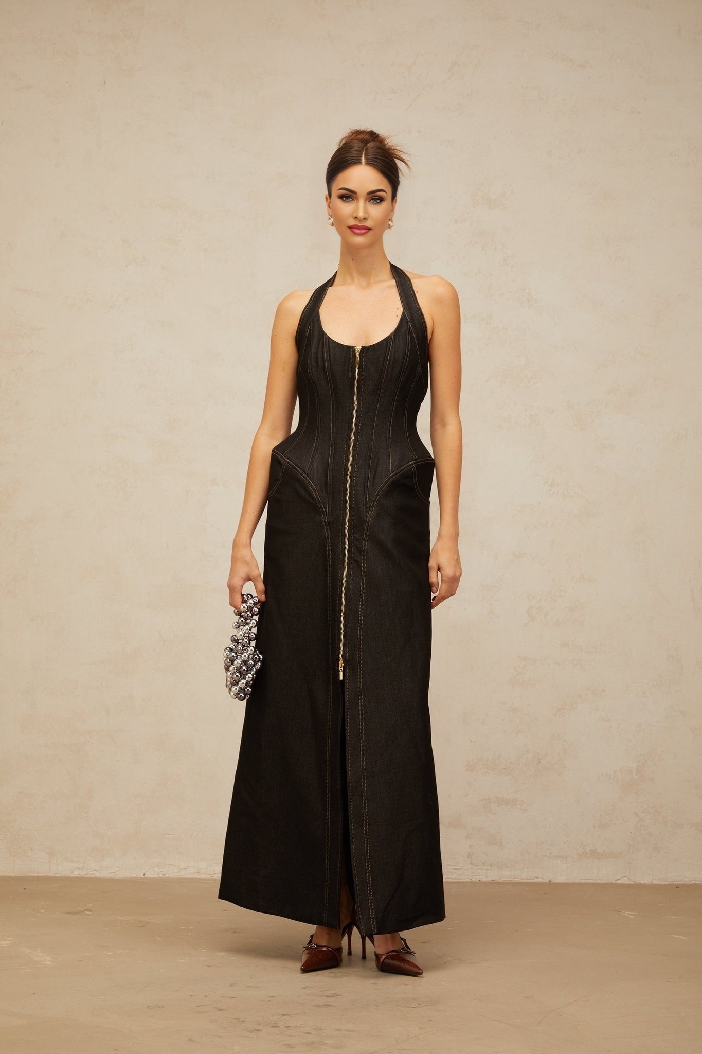 denim maxi dress