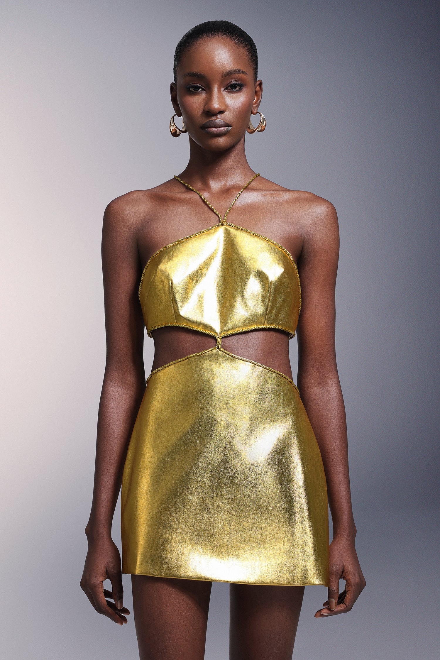 Makayla Makayla Mini Dress - Metallic Pu Fabric - Fine Surface Craftsmanship