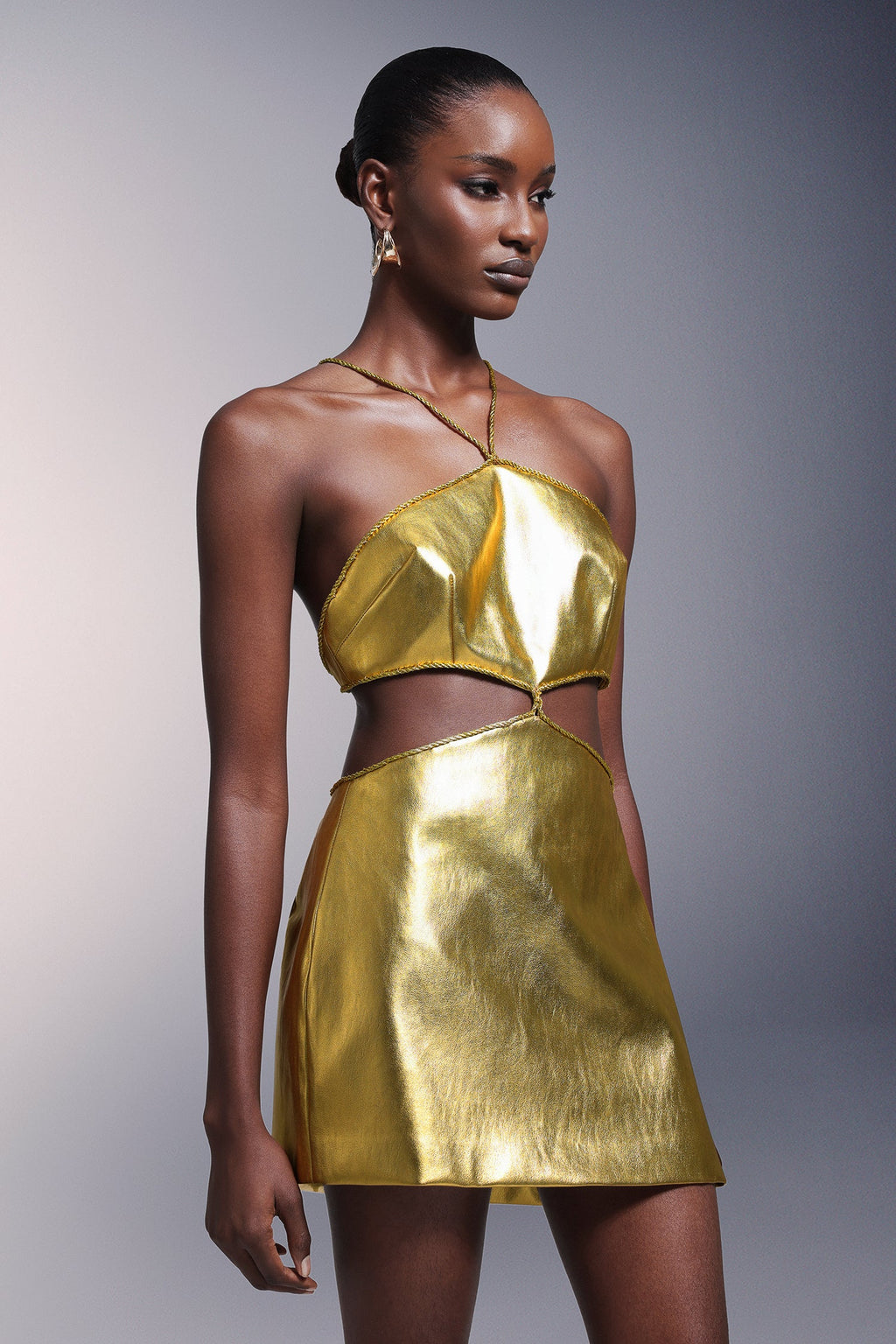 Makayla Makayla Mini Dress - Metallic Pu Fabric - Fine Surface Craftsmanship