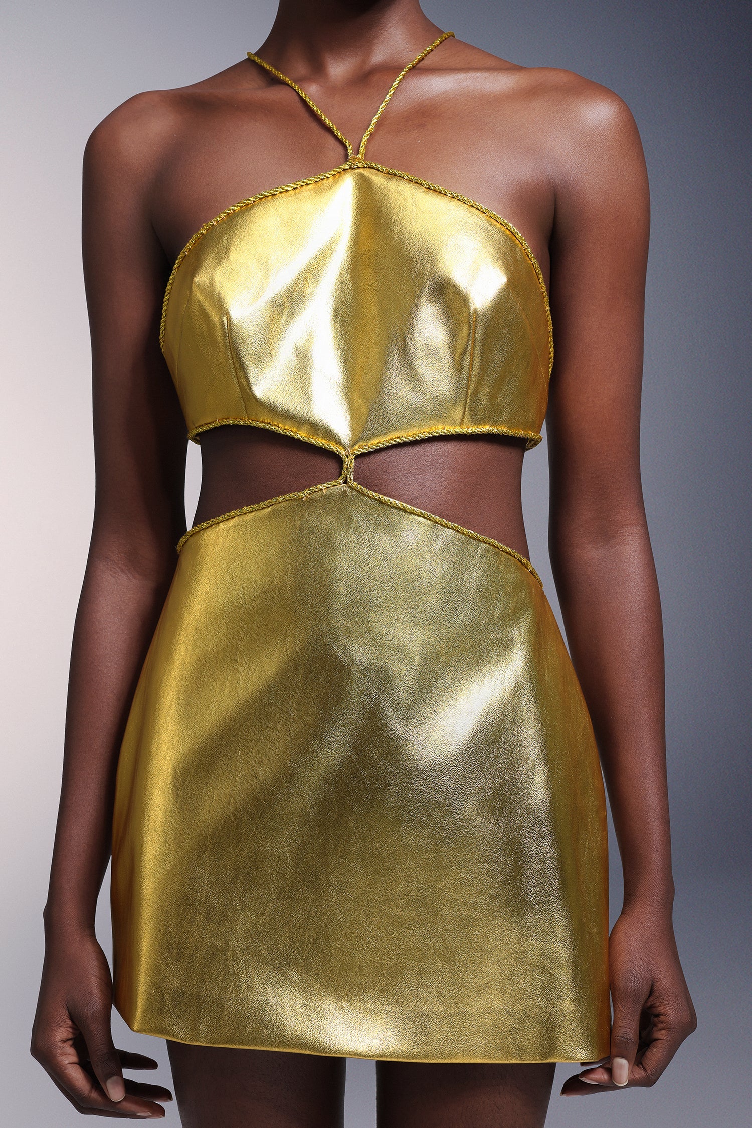 Makayla Makayla Mini Dress - Metallic Pu Fabric - Fine Surface Craftsmanship