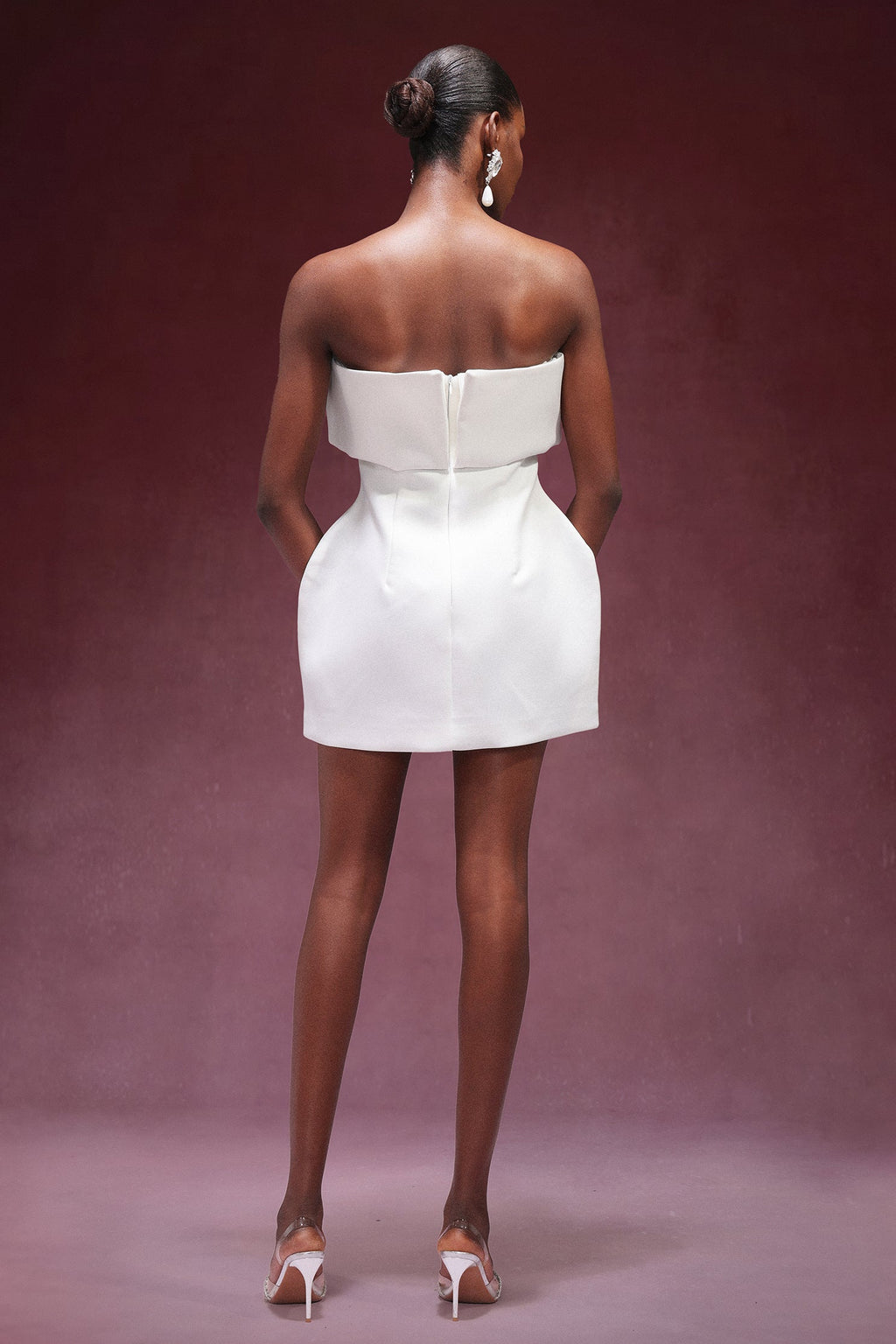 Sofia Mini Dress - Strapless - Sleeveless - Fitted Silhouette - Luxurious Fabric - Versatile Styling