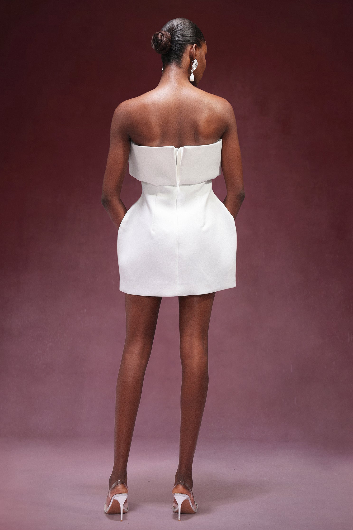 Sofia Mini Dress - Strapless - Sleeveless - Fitted Silhouette - Luxurious Fabric - Versatile Styling