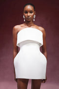 Sofia Mini Dress - Strapless - Sleeveless - Fitted Silhouette - Luxurious Fabric - Versatile Styling
