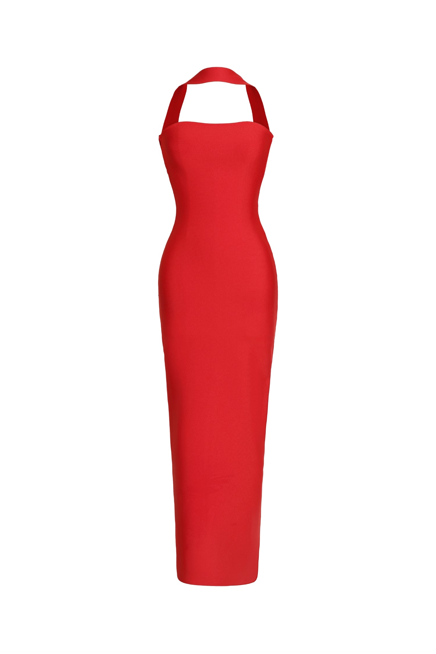 Maddalena Midi Dress - Form-Fitting Silhouette - Halter Neckline - Intricate Detailing - Floor-Length - Versatile For Any Occasion