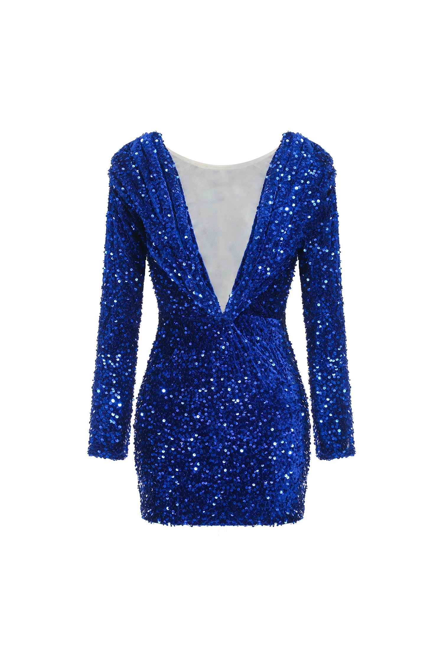 Malia Mini Dress - Deep V-Neckline - Shimmering Sequins - Long Sleeves - Expertly Crafted Fit - Playful Yet