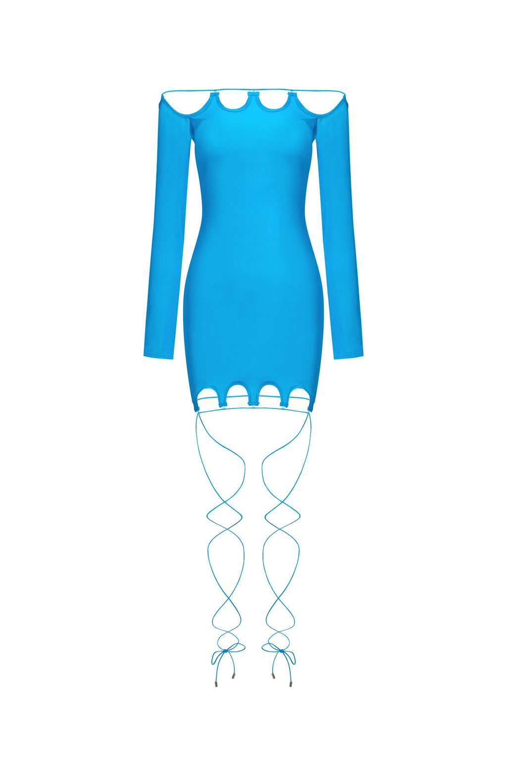 Rebecca Mini Dress - Off-The-Shoulder Neckline - Fitted Silhouette - Cut-Out Detailing - Stretchy Fabric - Night Out Ready