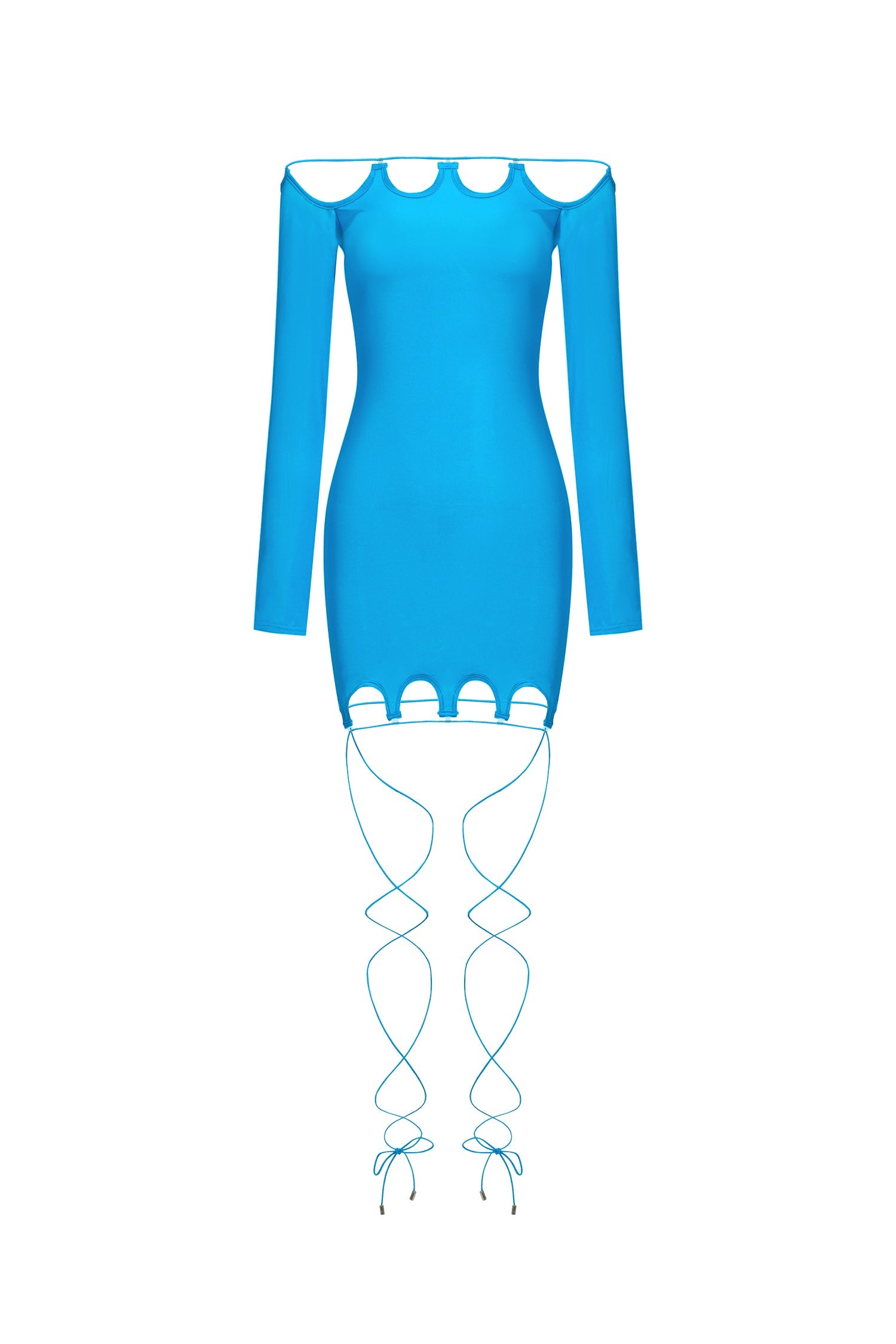 Rebecca Mini Dress - Off-The-Shoulder Neckline - Fitted Silhouette - Cut-Out Detailing - Stretchy Fabric - Night Out Ready
