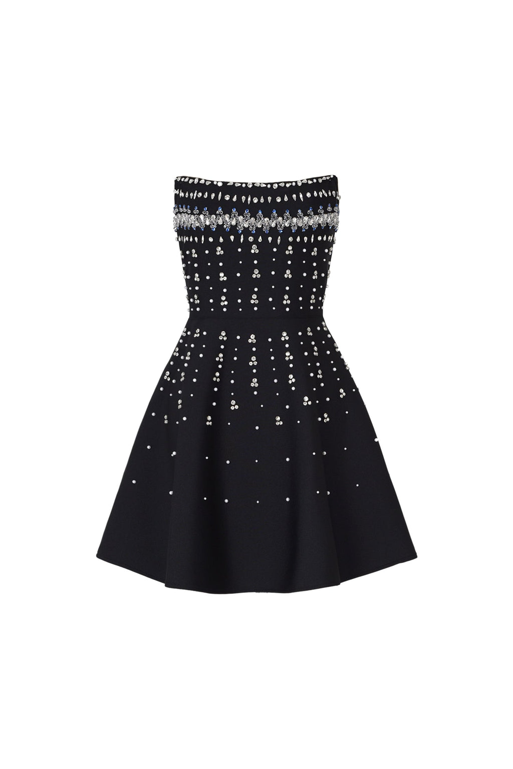 Gemma Strapless Diamond Bandage Mini Dress - Fitted Silhouette - Beaded Detailing - Flared Skirt - Glamour & - Comfortable Fit
