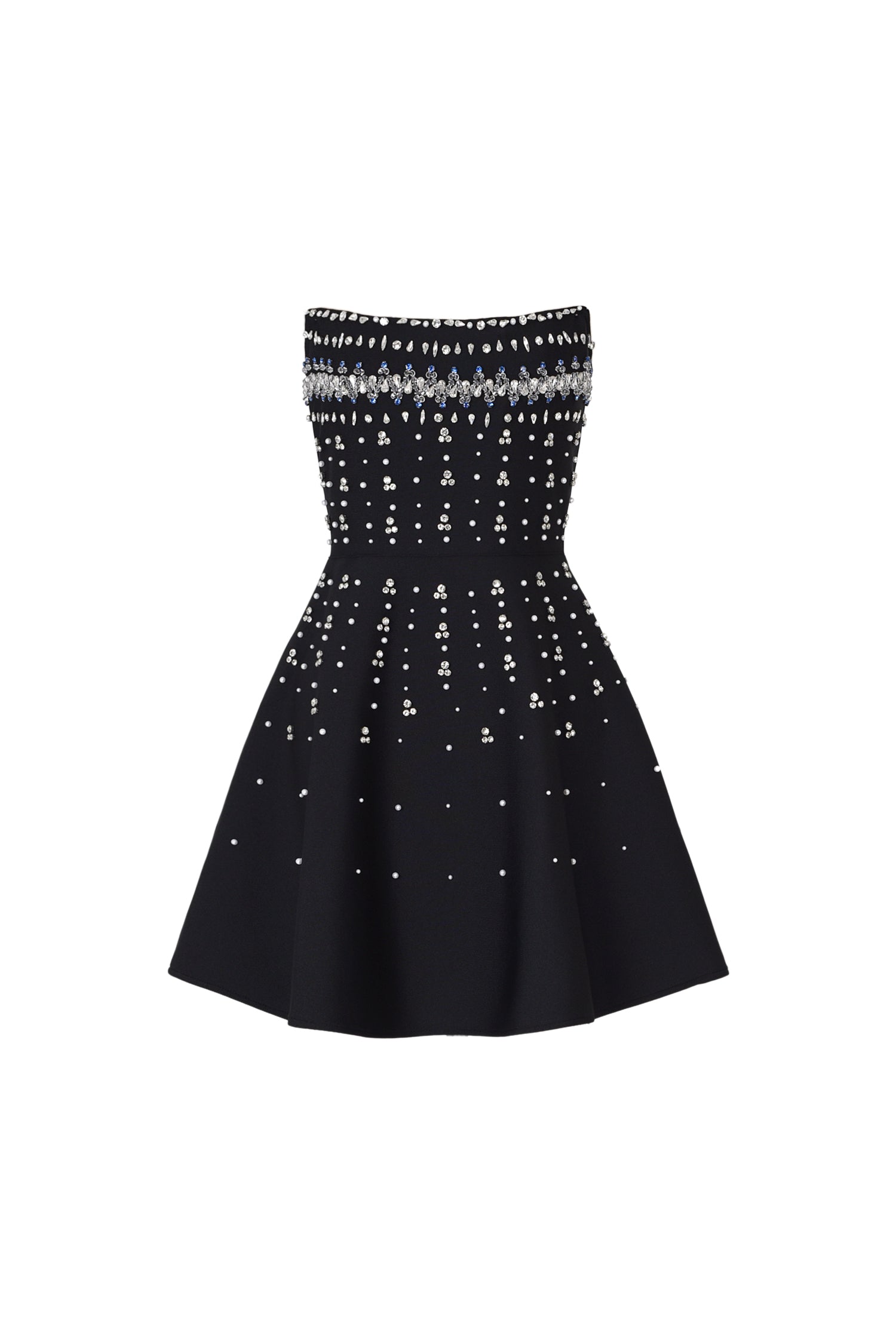Gemma Strapless Diamond Bandage Mini Dress - Fitted Silhouette - Beaded Detailing - Flared Skirt - Glamour & - Comfortable Fit