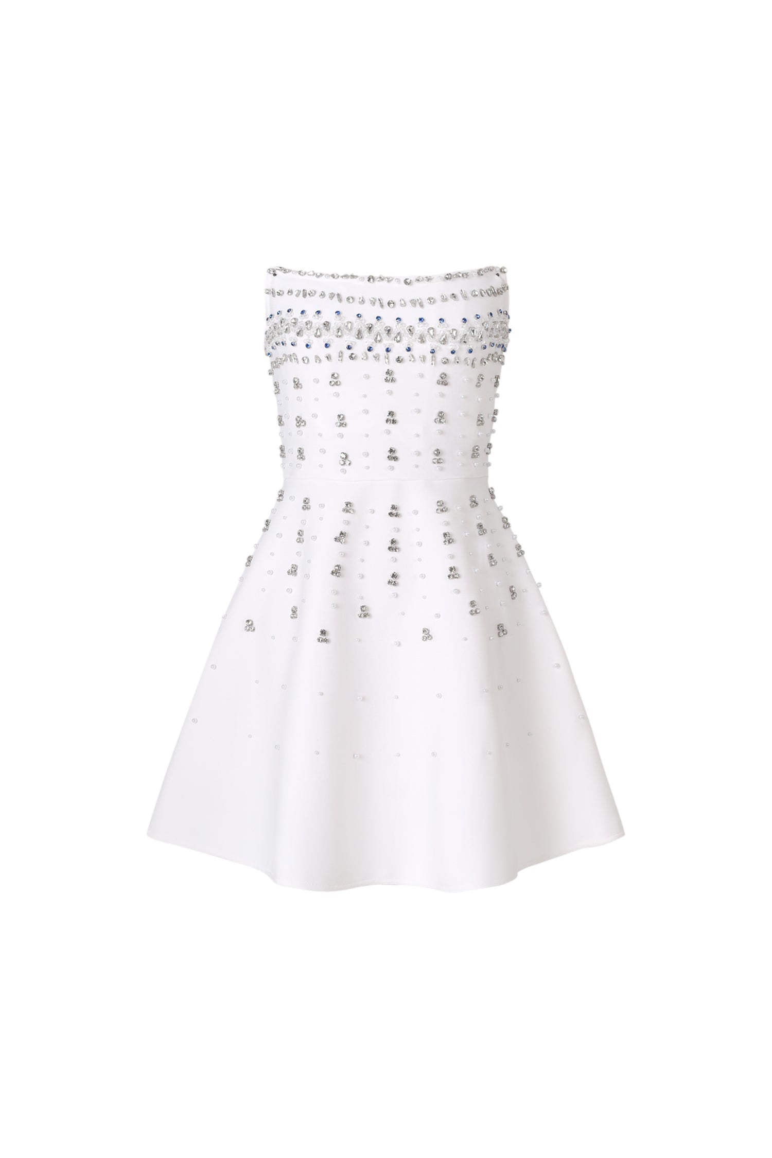 Mariateresa Strapless Diamond Bandage Mini Dress - Captivating Silhouette - Intricate Diamond Embellishments - Fitted Bodice - Flared Skirt