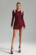 Ursula Sequins Mini Dress - Glamorous Silhouette - Shimmering Detail - Cut-Out Accents - Fitted