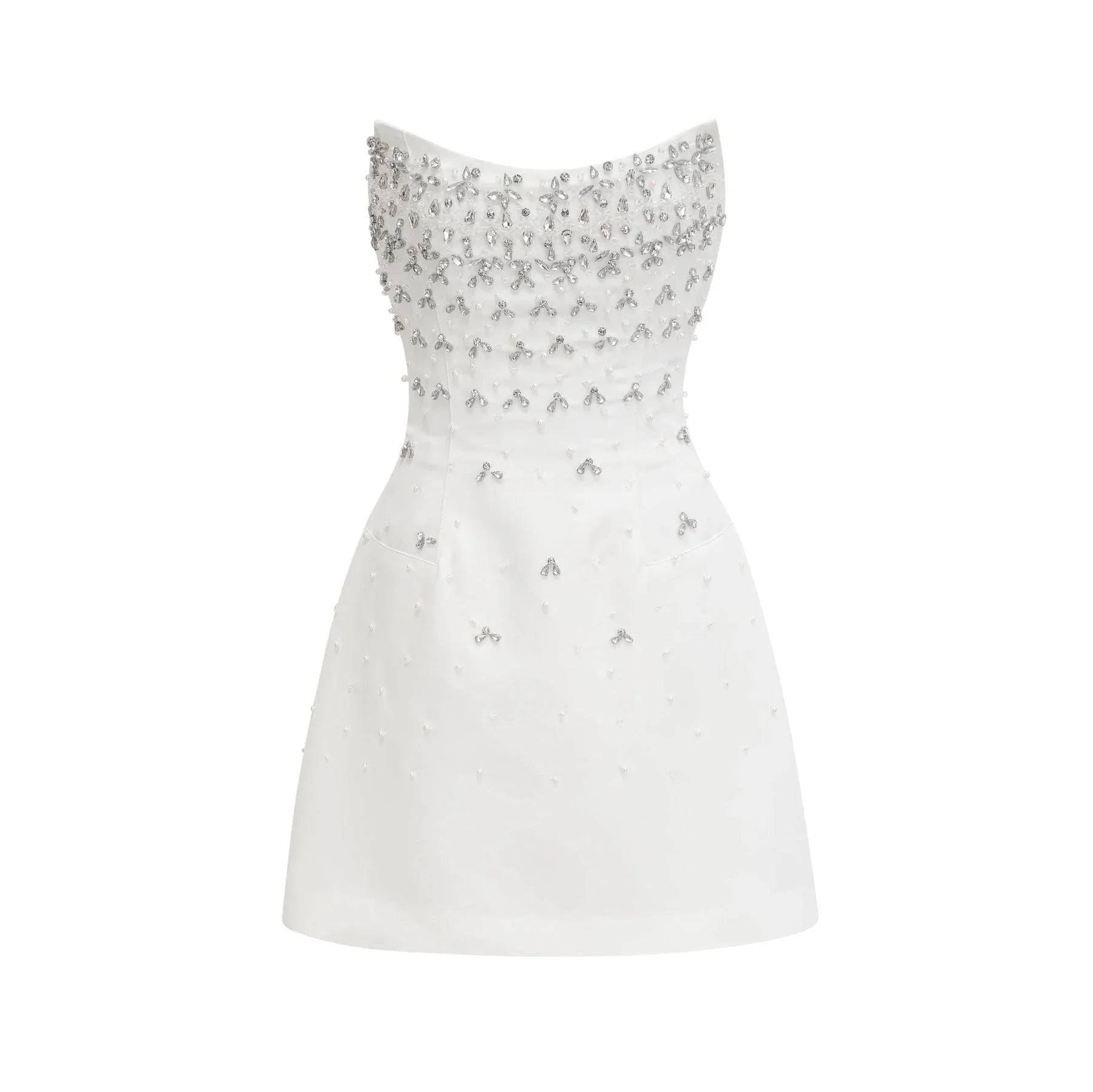 embellished cold shoulder cut out mini dress in white Embellished Cold Shoulder Cut Out Mini Dress in White