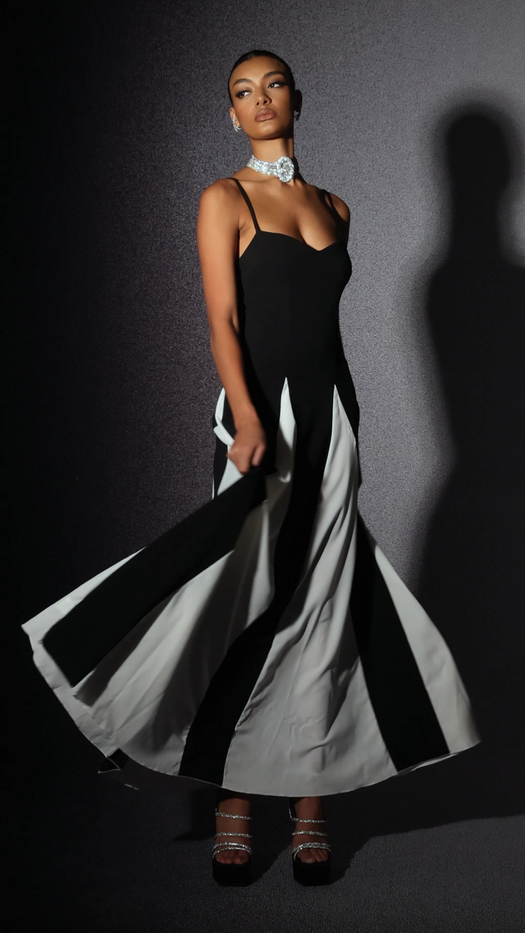 Gwendolyn Midi Dress - Unique Patchwork - Neckline - Flowing Midi Length - Comfortable Draping - Versatile