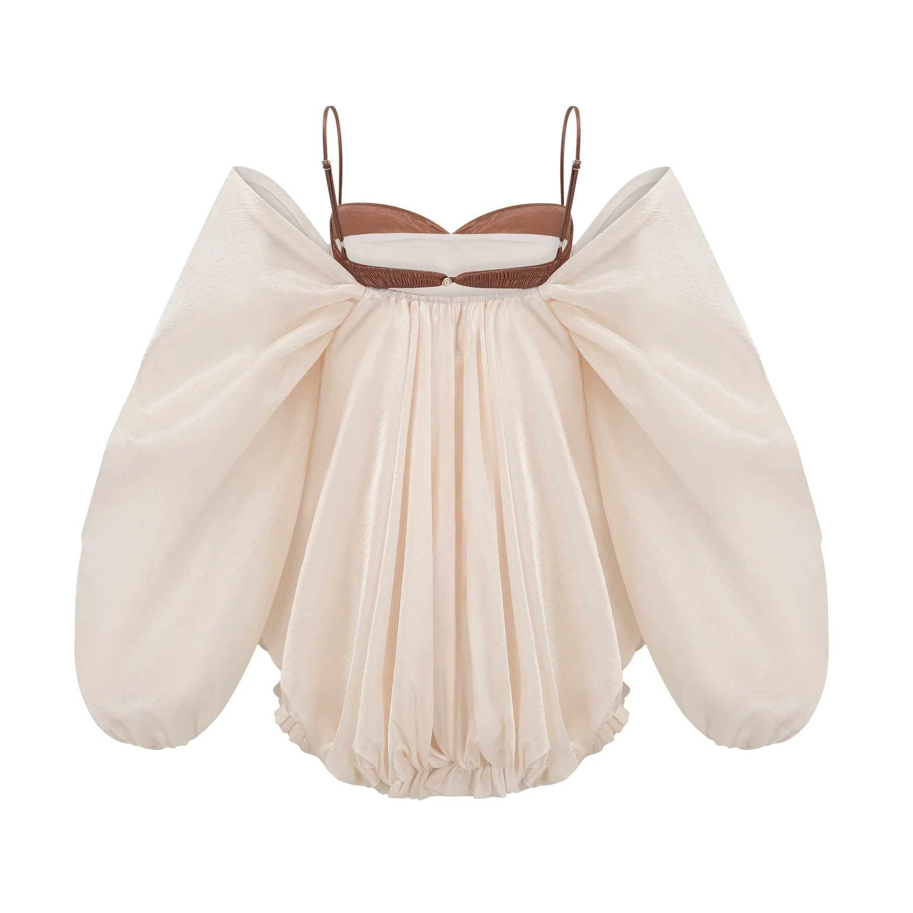 Adalgisa Mini Dress – Bell Sleeves – Pleated Design – Ruffled Trim