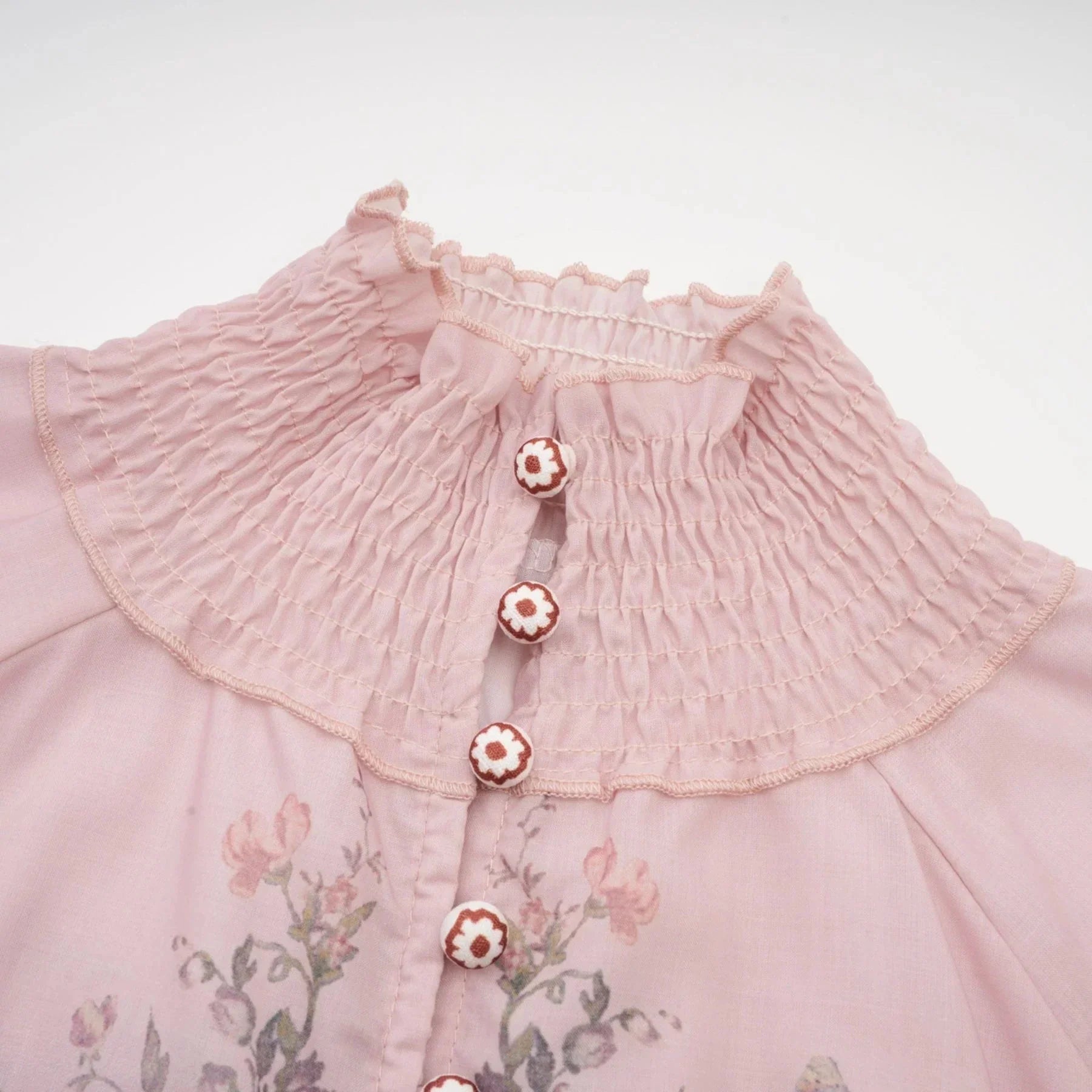 Adalyn Shirt & Shorts - Puff Sleeves - High Neck - Placement - Elastic Waistband