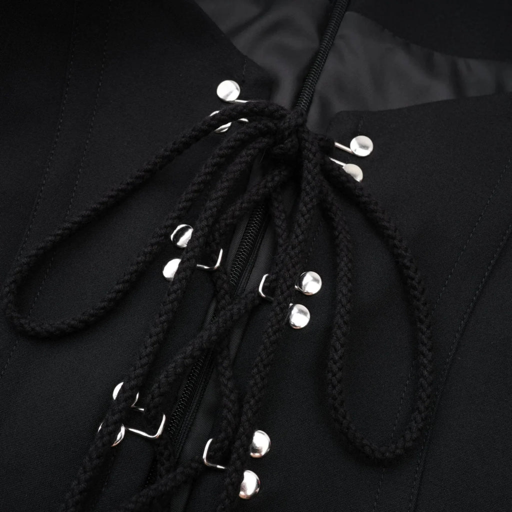 Adelaide Jacket - Corset Style - Long Sleeves - Lace - Up Fastening - Cropped Design