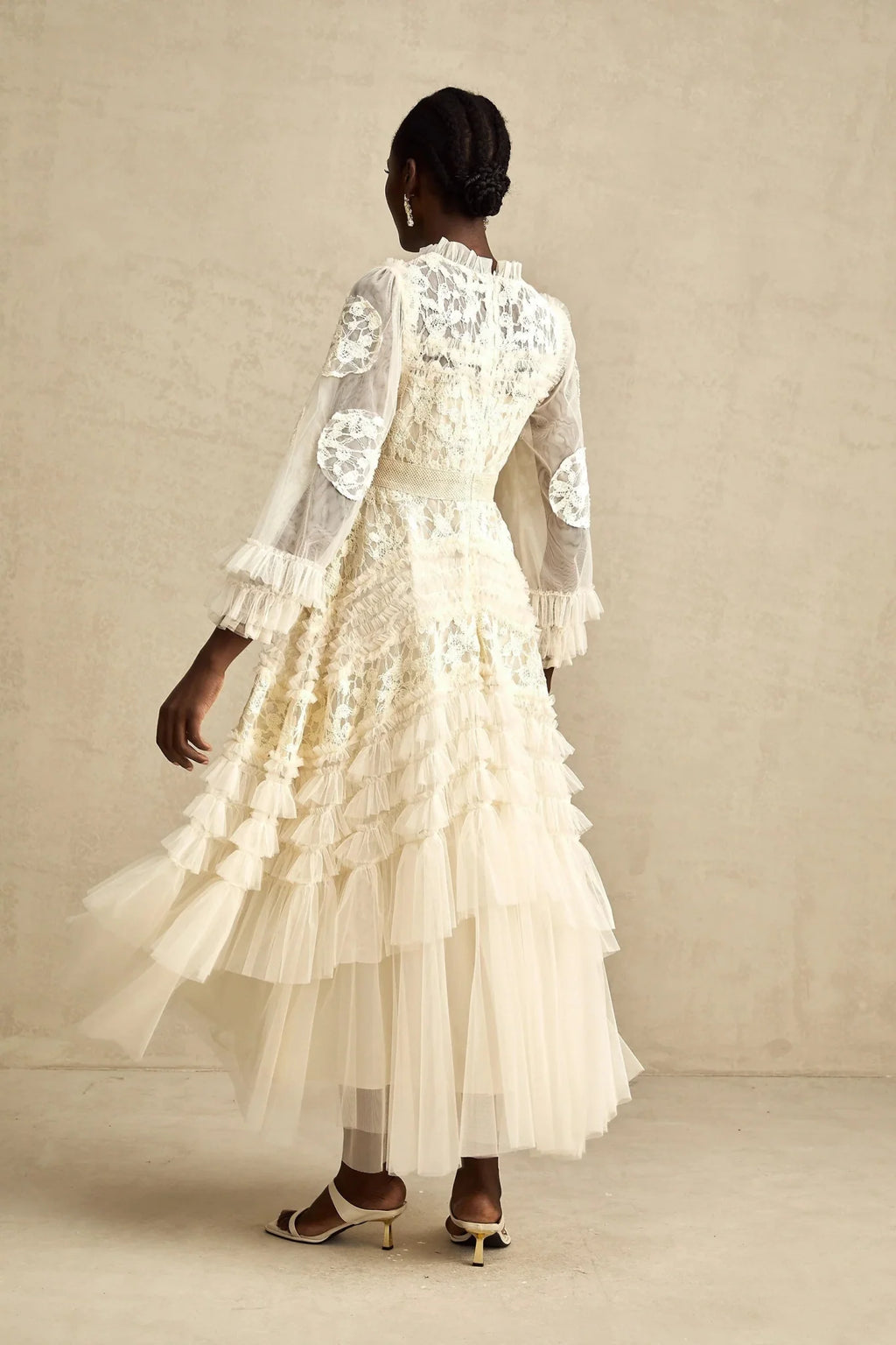 Adelaide Maxi Dress Floral - Embroidered Tulle & Ruffles