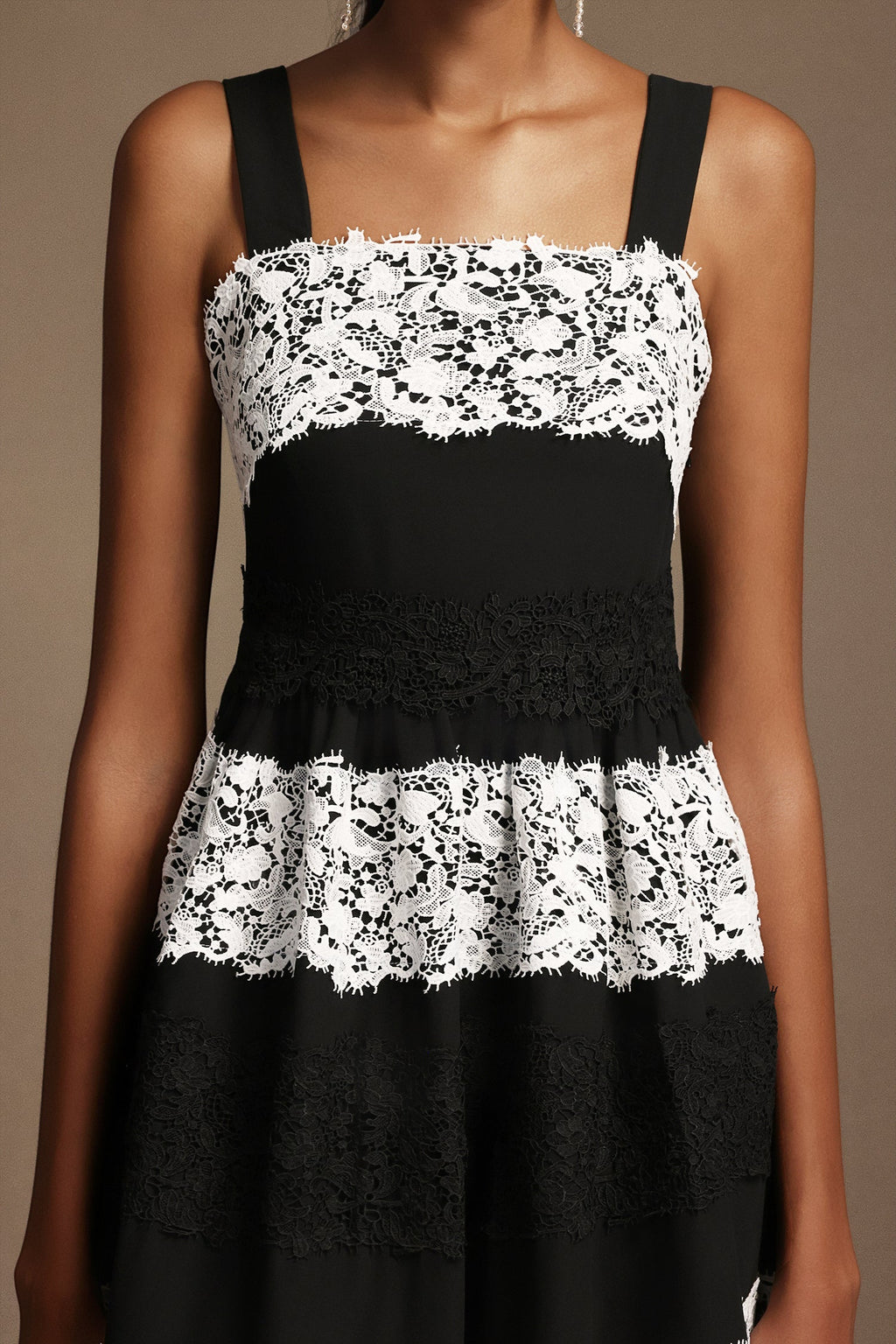 Adele Black Lace Sleeveless Dress with Structured Neckline for Formal Occasions and Chic Gatherings