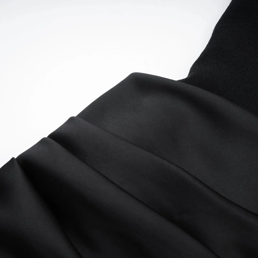Adelina Maxi Dress - Off the Shoulder - Pleated Design - Flared Hem - Rear Zip Fastening - Elegant Length
