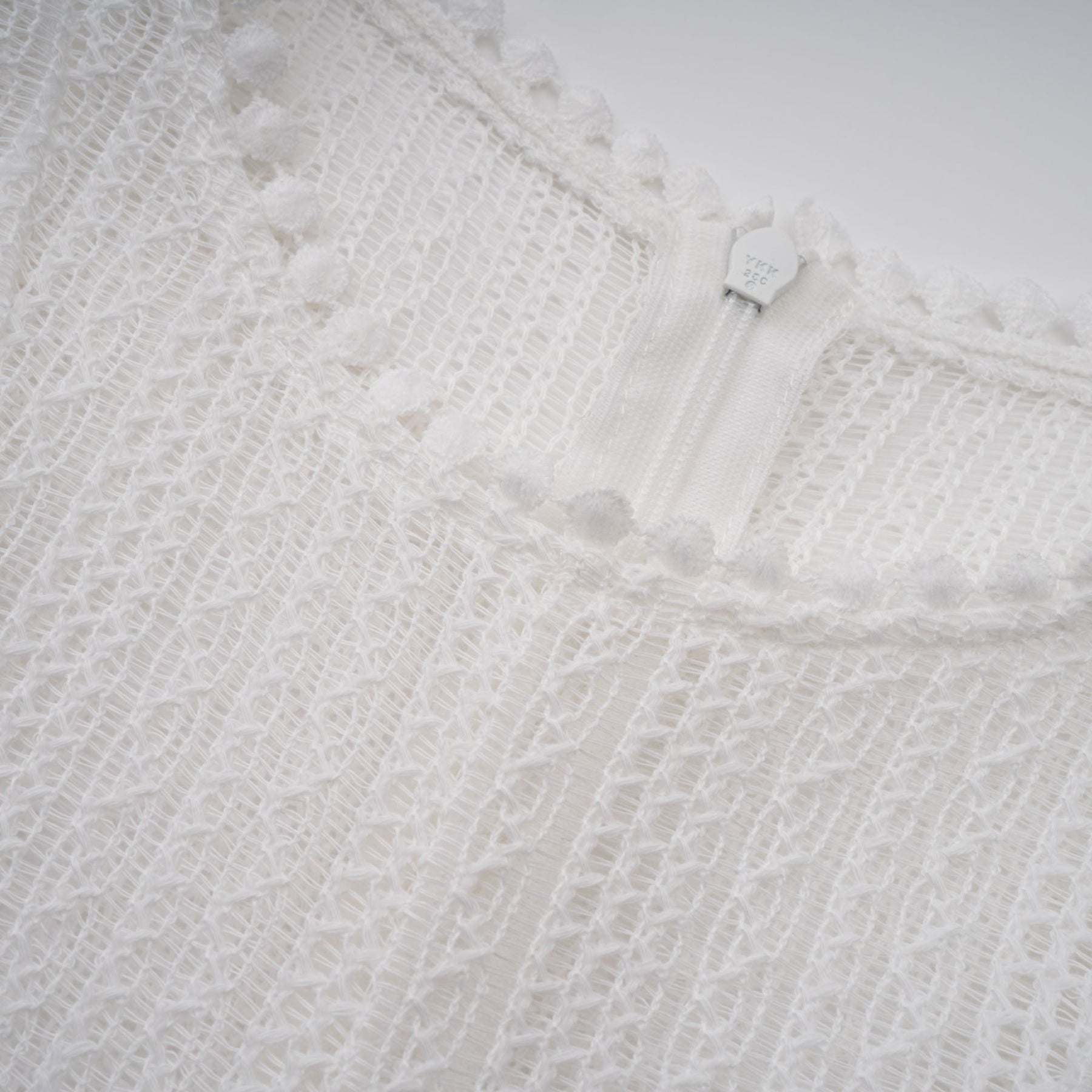 Adelina Midi Dress - Crochet Knit - Puff Skirt - Godet Design - Rear Zip Fastening