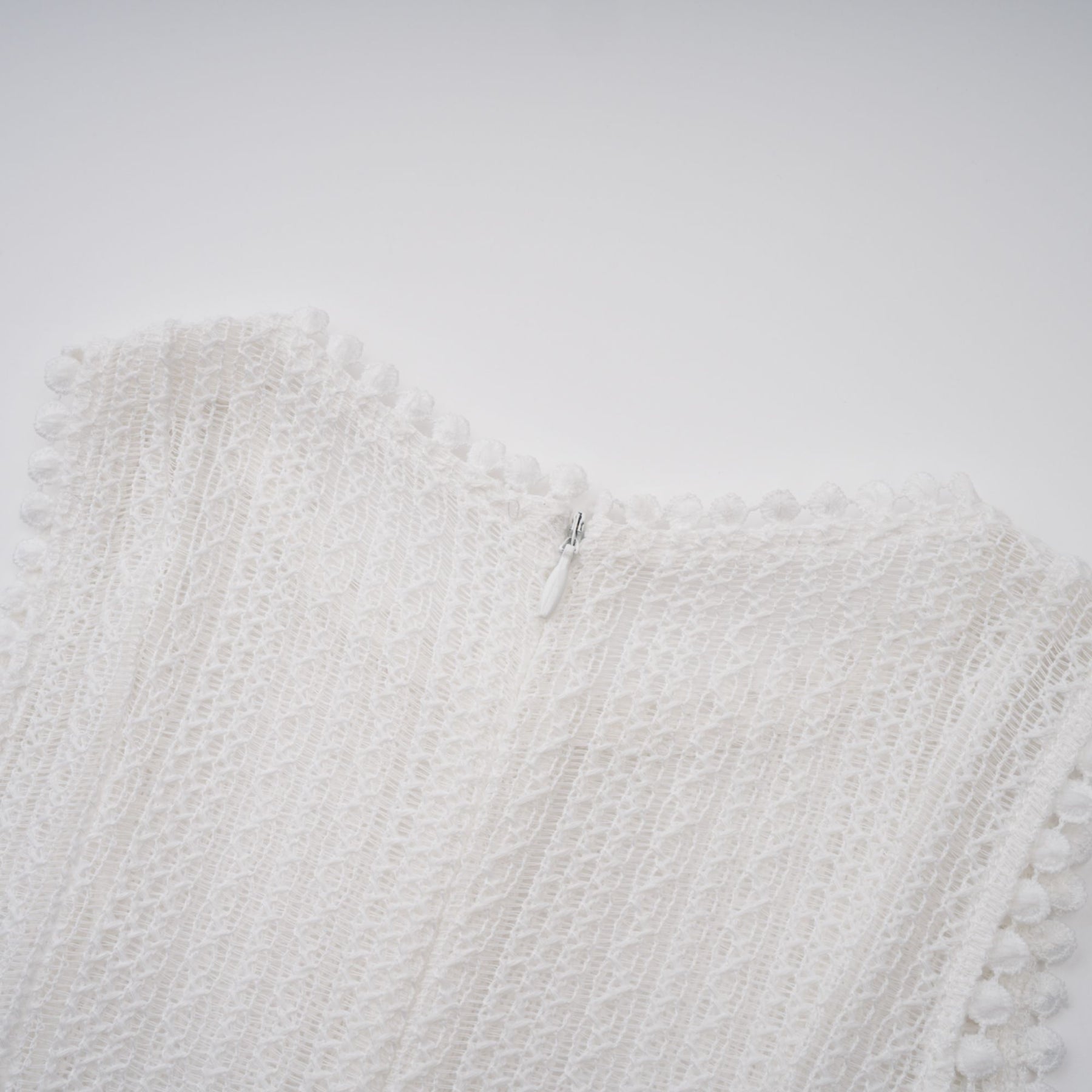 Adelina Midi Dress - Crochet Knit - Puff Skirt - Godet Design - Rear Zip Fastening