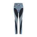 Adelyn Jeans - Stretch Denim Panelled Design Belt Loop Button Fly Pockets
