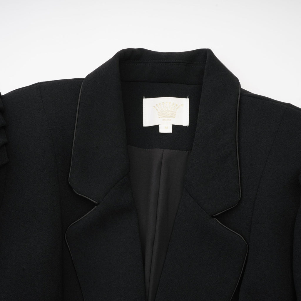 Aëlle Midi Coat - Statement Buttons - Pleated Shoulders - Lapel Collar - Tailored Fit