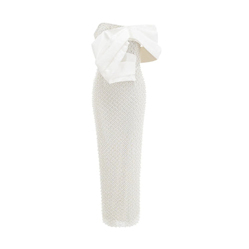 Agata Dress - Off - Shoulder - Midi - Embellished