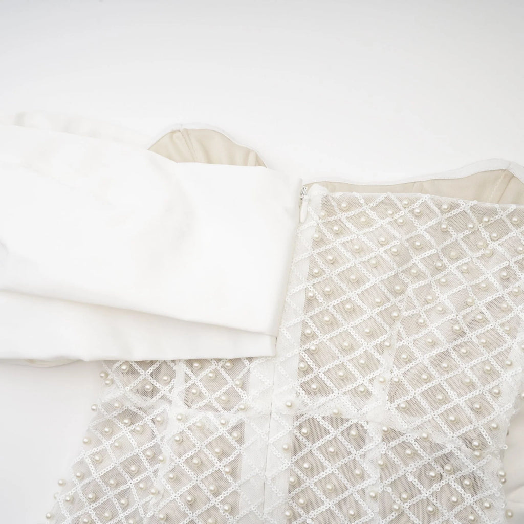 Agata Dress - Off - Shoulder - Midi - Embellished
