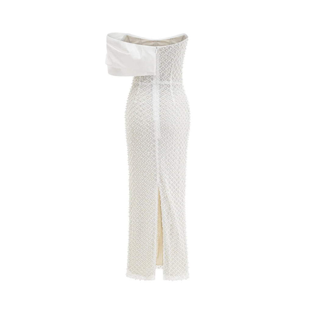 Agata Dress - Off - Shoulder - Midi - Embellished