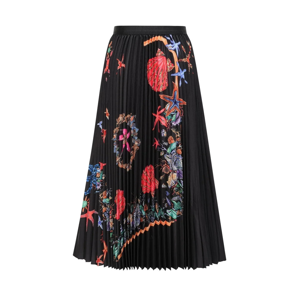 Ainsley Skirt & Top Set - Short Sleeves - Mock Neck - Pattern - Pleat Detailing
