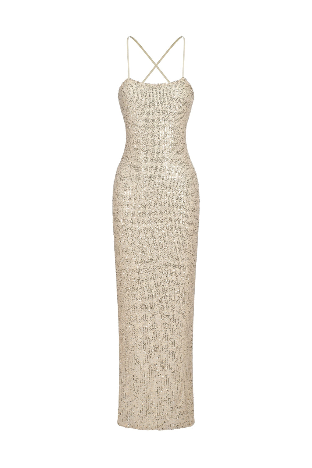 Alba Silver Backless Sparkling Detail Dress