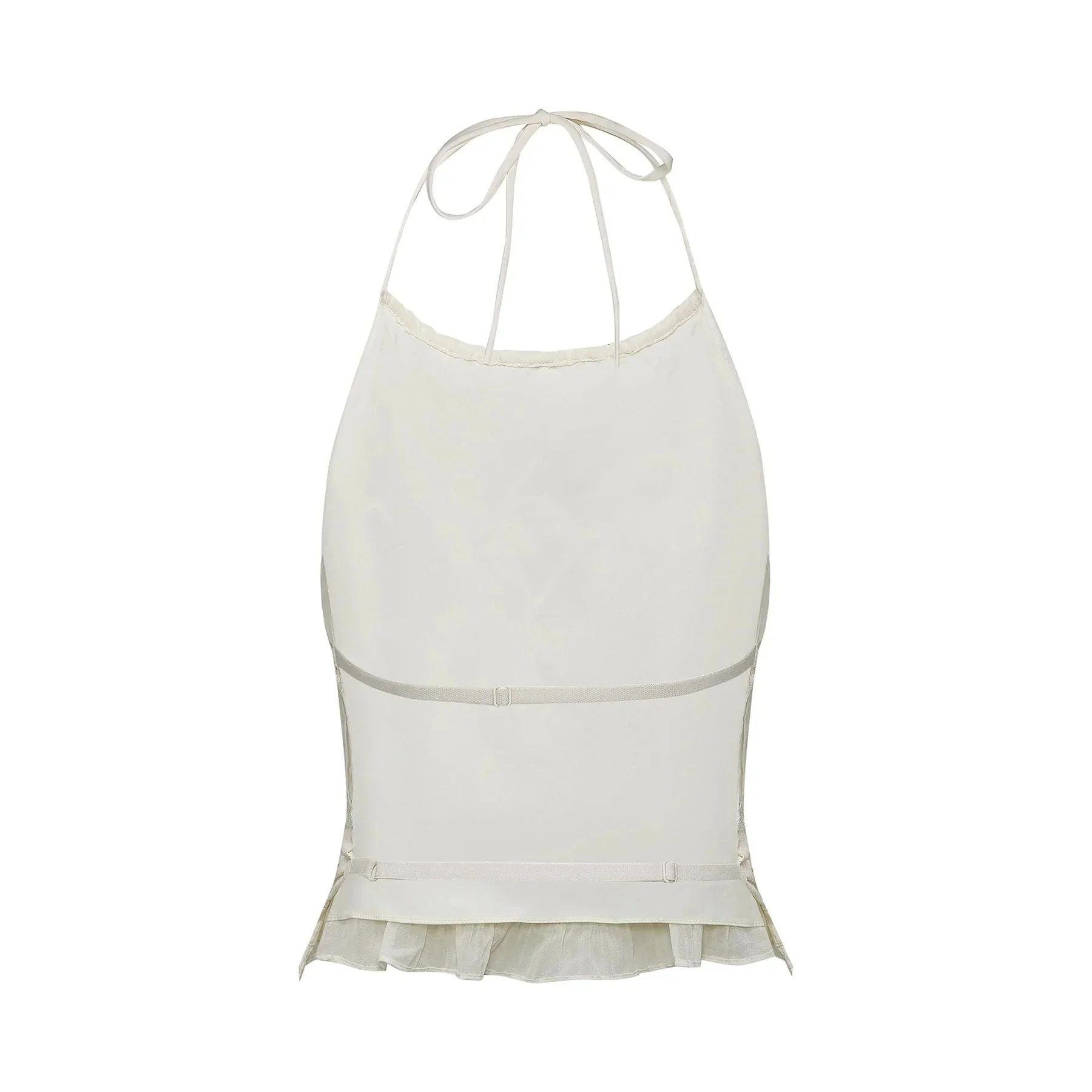 Alba Skirt & Top Set - Sleeveless Halterneck Open Back Pleated Ruffled Floor Length
