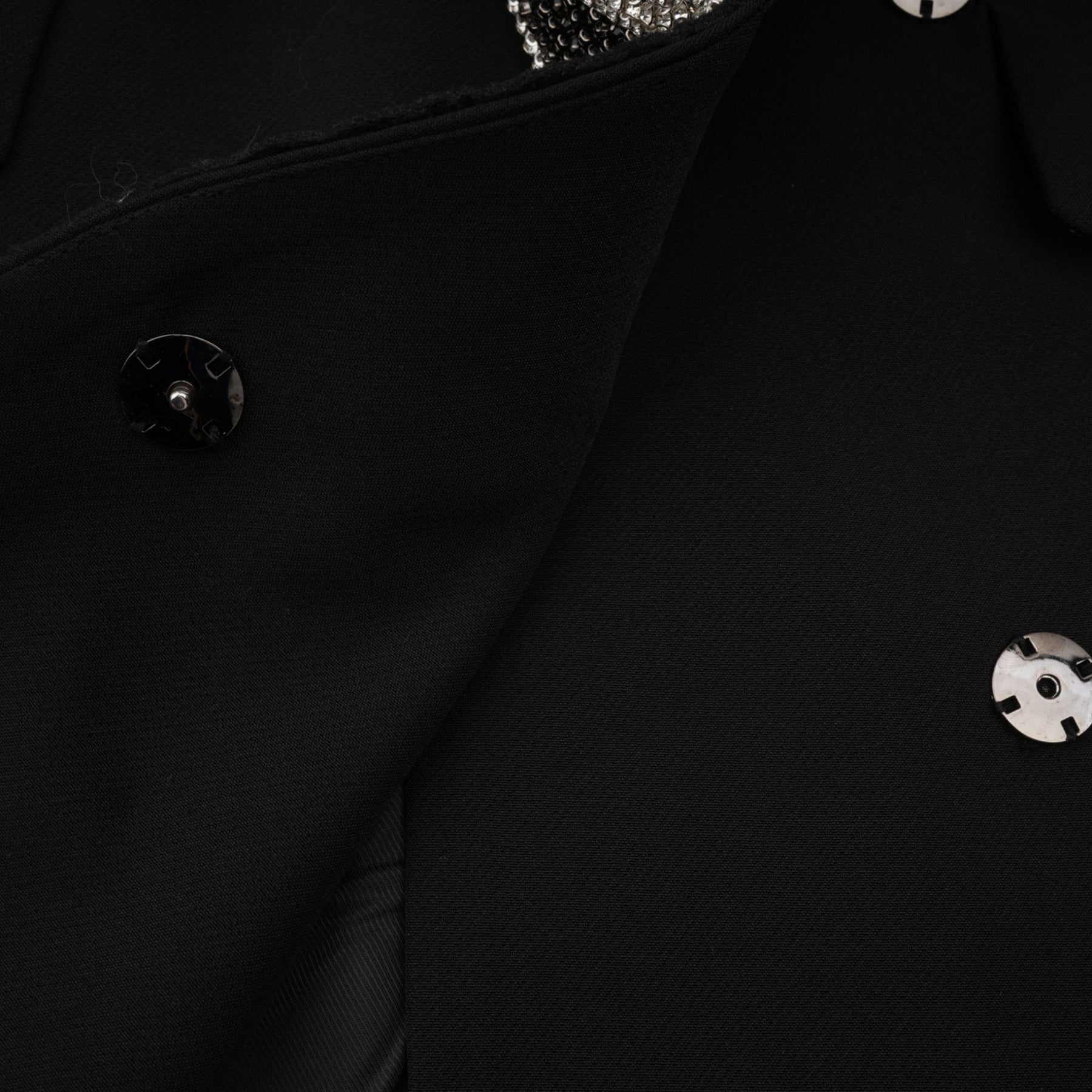 Alberta Blazer - Shoulder Pads - Cut - out Design - Crystal - Embellished Bow - Buttoned Cuffs