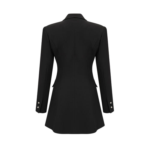 Alberta Blazer - Shoulder Pads - Cut - out Design - Crystal - Embellished Bow - Buttoned Cuffs