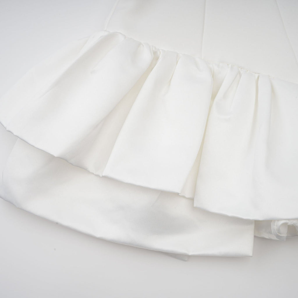 Alberta Mini Dress - Halterneck - Layered Design - Ruched Detailing - Rear Zip Fastening - Ruffled Hem