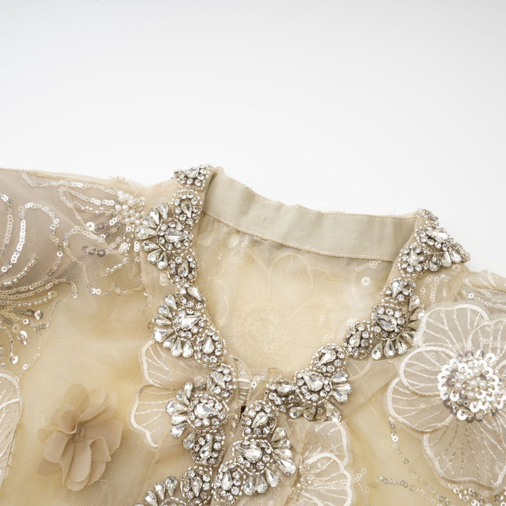 Alexa Jacket – Long sleeves – Floral appliqué – Crystal embellishment