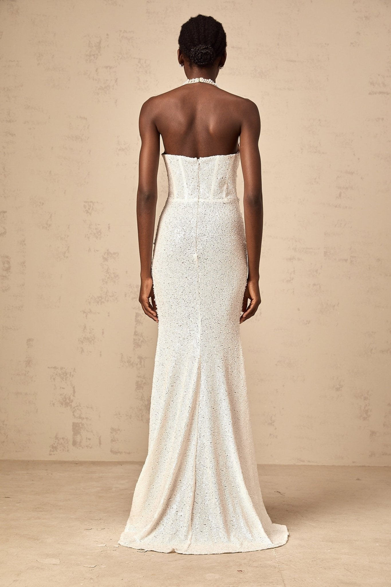 alexis maxi dress Alexis White Maxi Dress | Faux-Pearl Embellishment, Backless Design