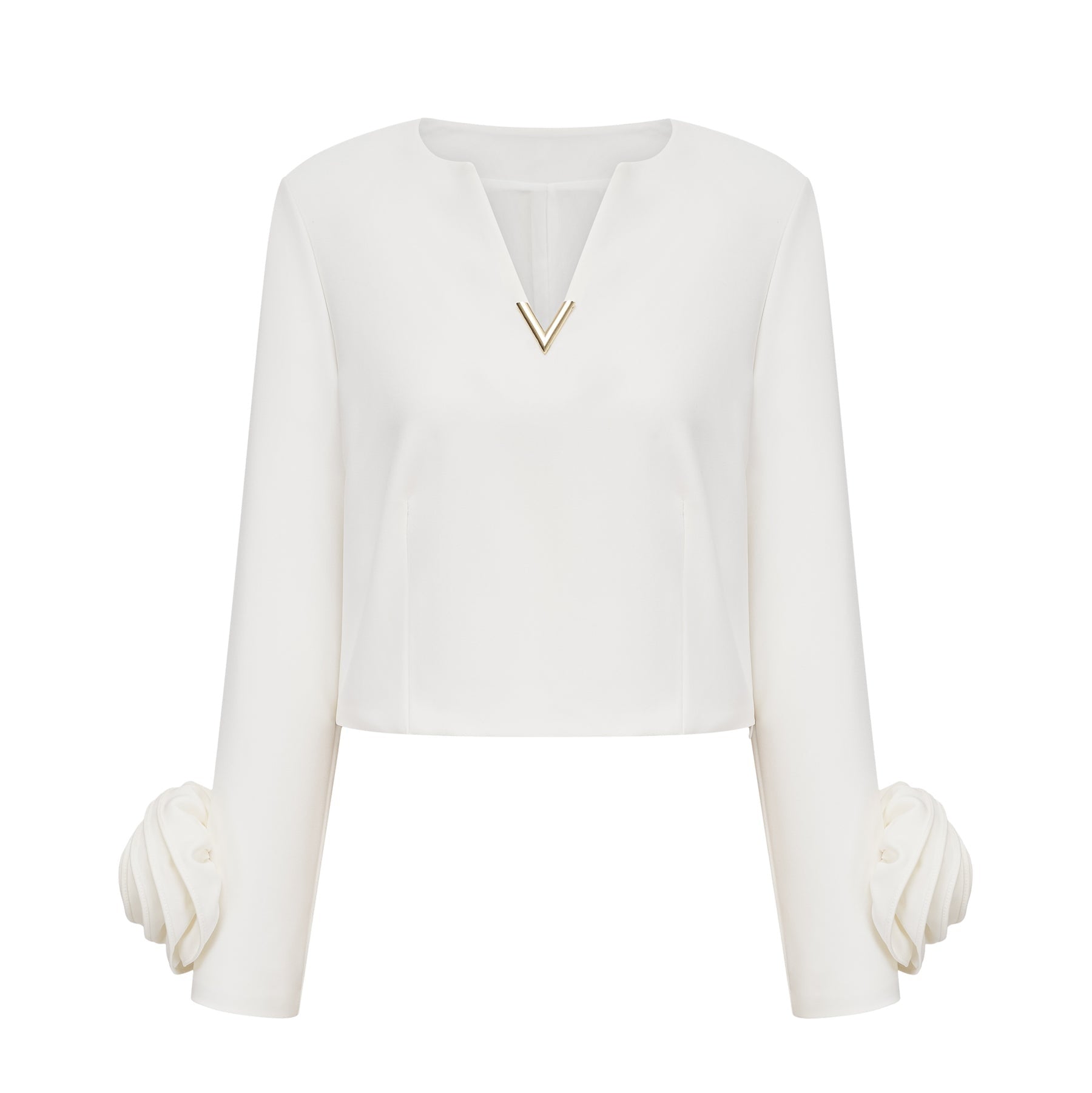 Alina Top & Skirt Set - Elegant 3D Petal Detailing - Flattering Flared Silhouette - Chic Midi Length - Stylish Rear Zip Fastening