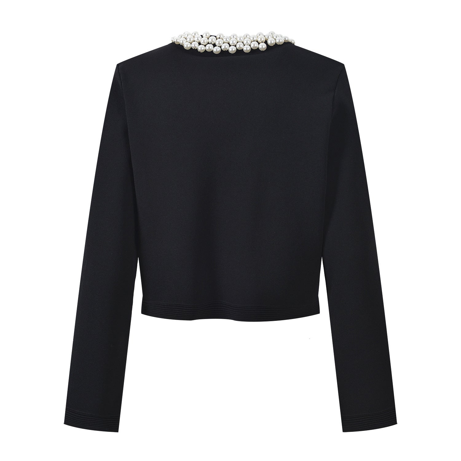 Alma Top & Skirt Set - Cropped & Flared - Classic Structured Design - Elegant Pearl Collar - Button Closure