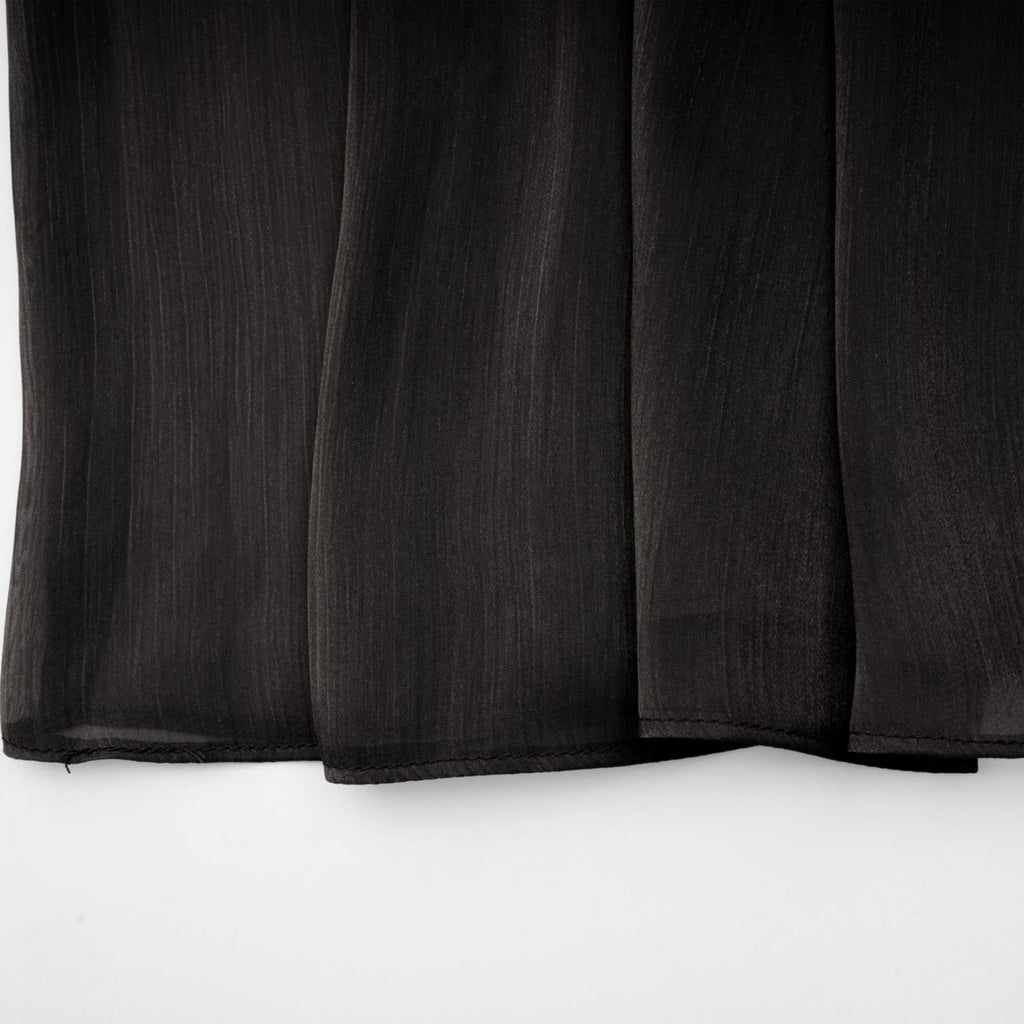 Alyson Maxi Dress - Pleated Satin Design - Ribbon Tie - Neck - Long Dolman Sleeves - Rear Button Fastening