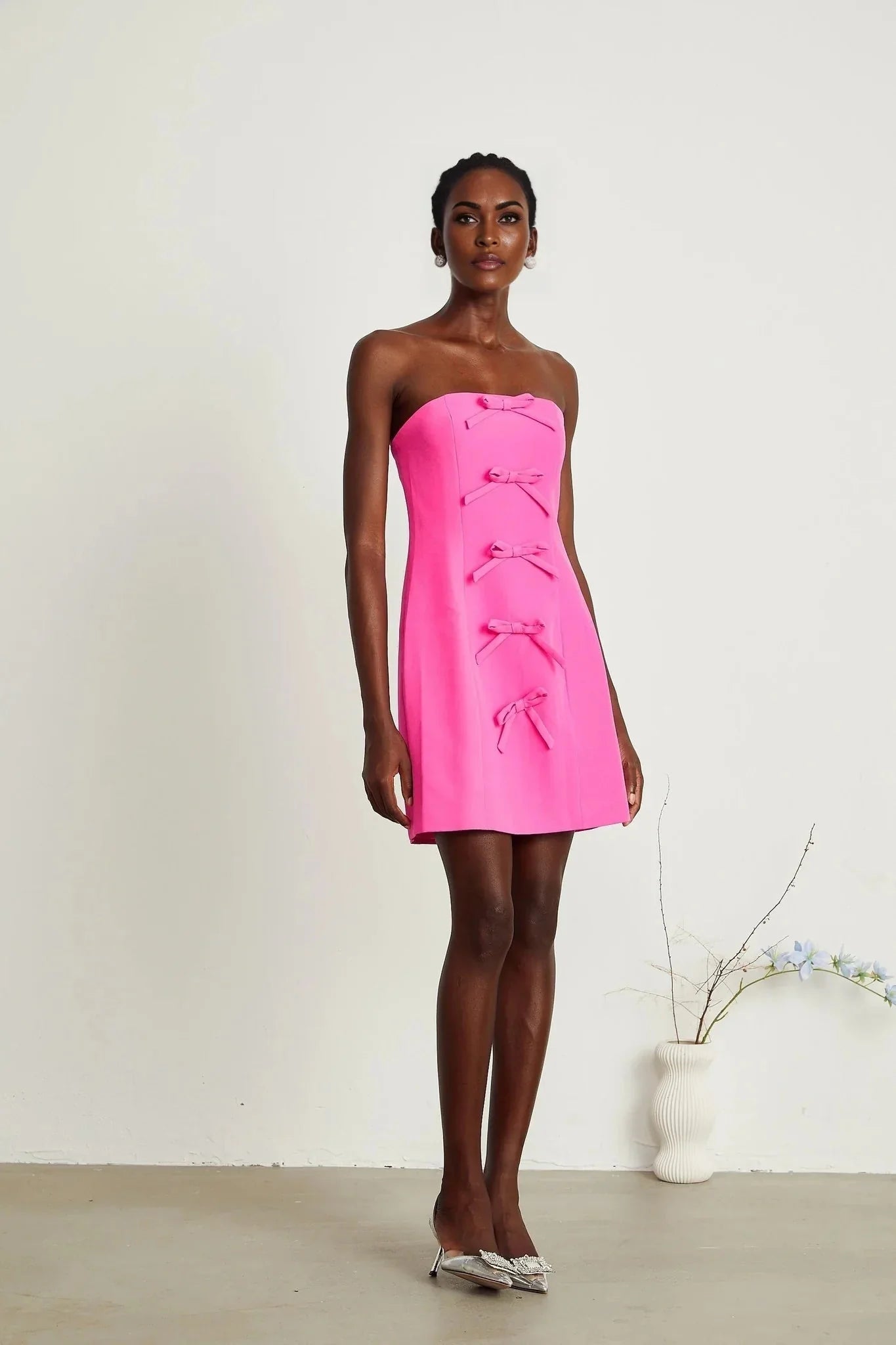 Amabile Jacket & Dress - V Neck - Bowknot Detailing - Press - Stud Buttons - Off the Shoulder