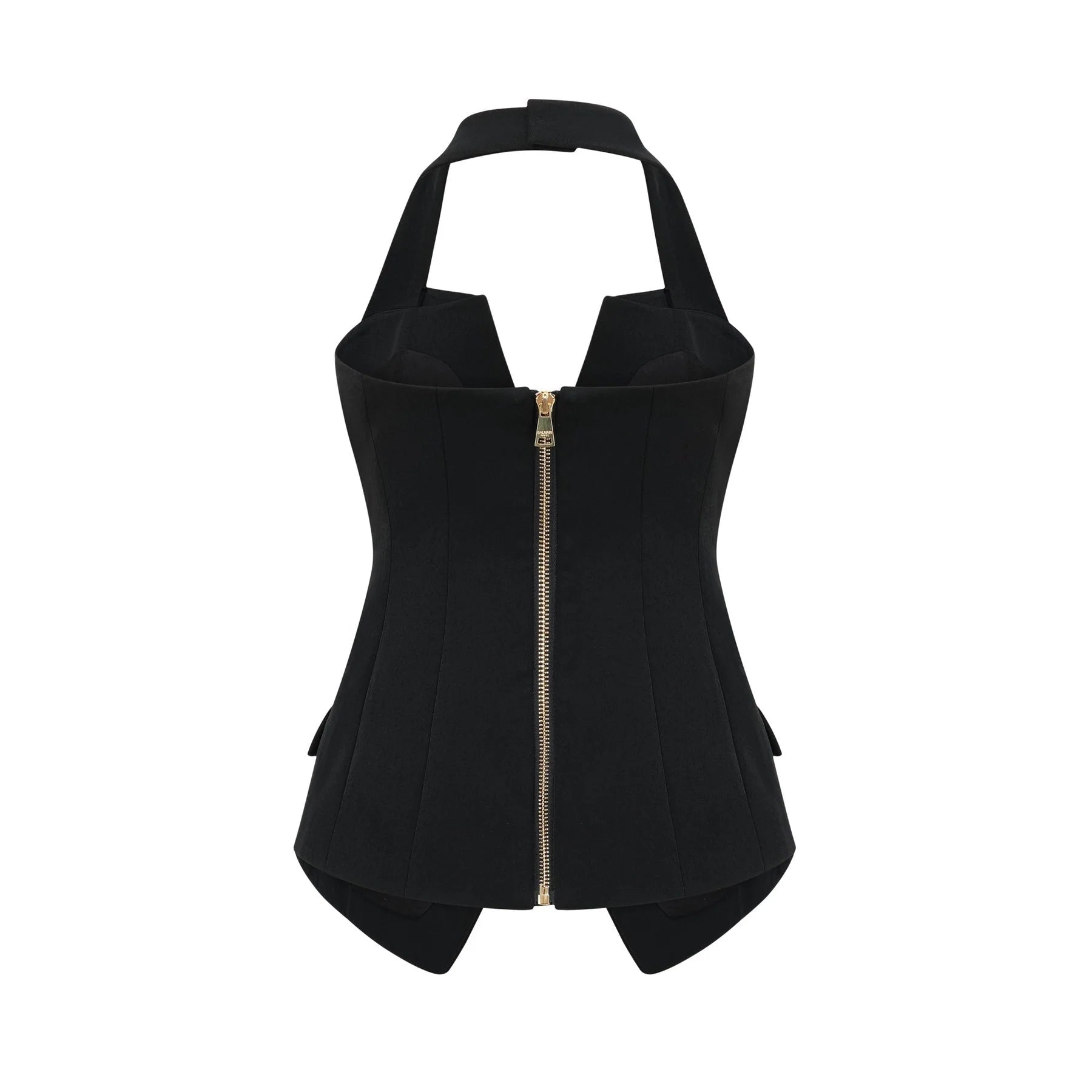 Amabile Top - Double - Breasted - halter neck - Embossed Gold Buttons - Viscose
