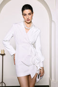 Amabile White Floral Blazer Dress
