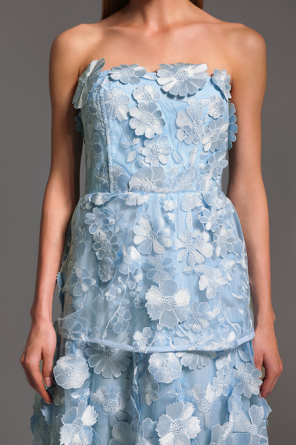 Amari Blue Lace Maxi Dress for Women