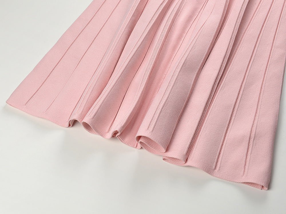 Amari Dress - A - Line Silhouette - Flared Skirt - Long Sleeves - Tailored Fit - Decorative Buttons