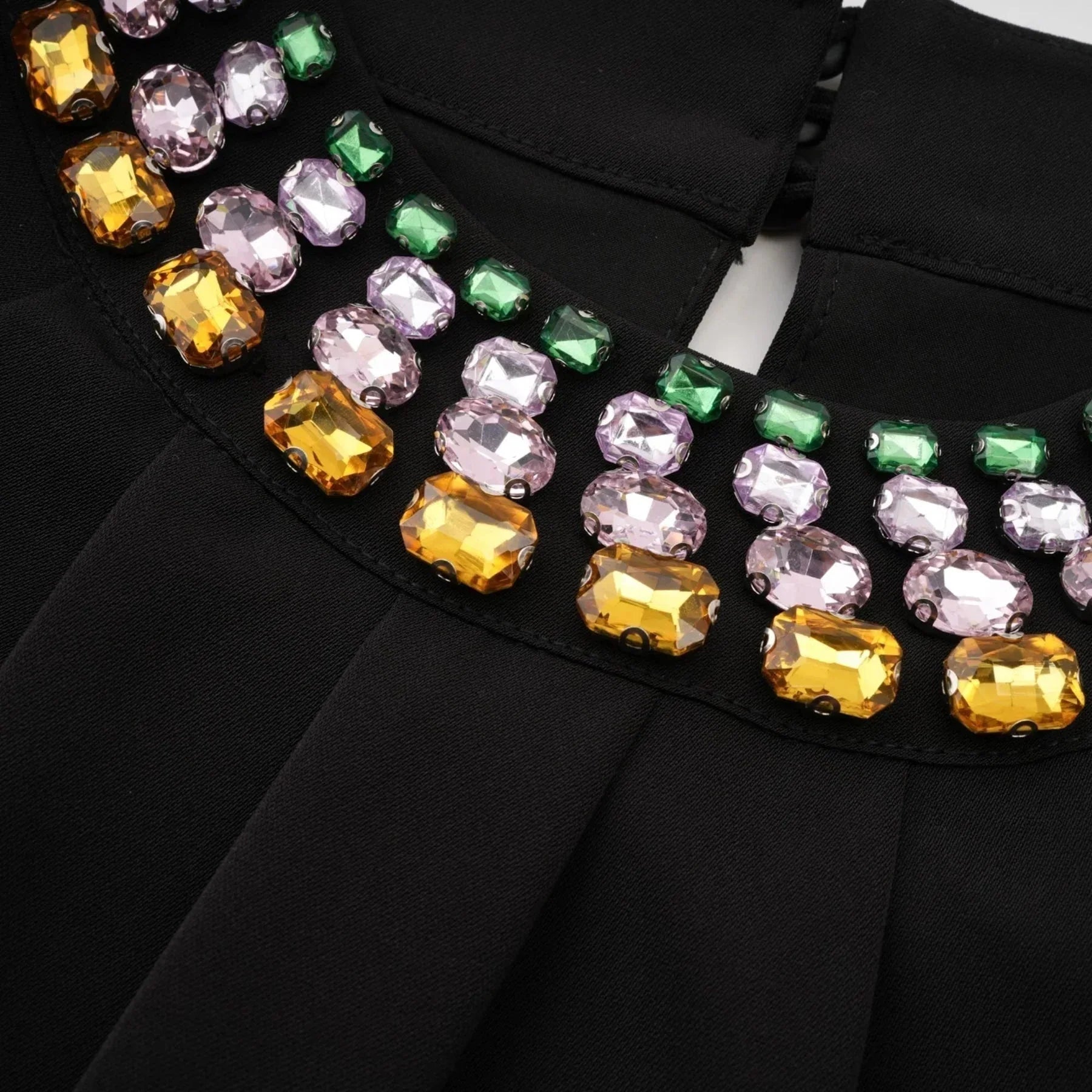 Amari Mini Dress - Sleeveless - Ruched Detailing - Crystal Embellishment - Rear Zip Fastening