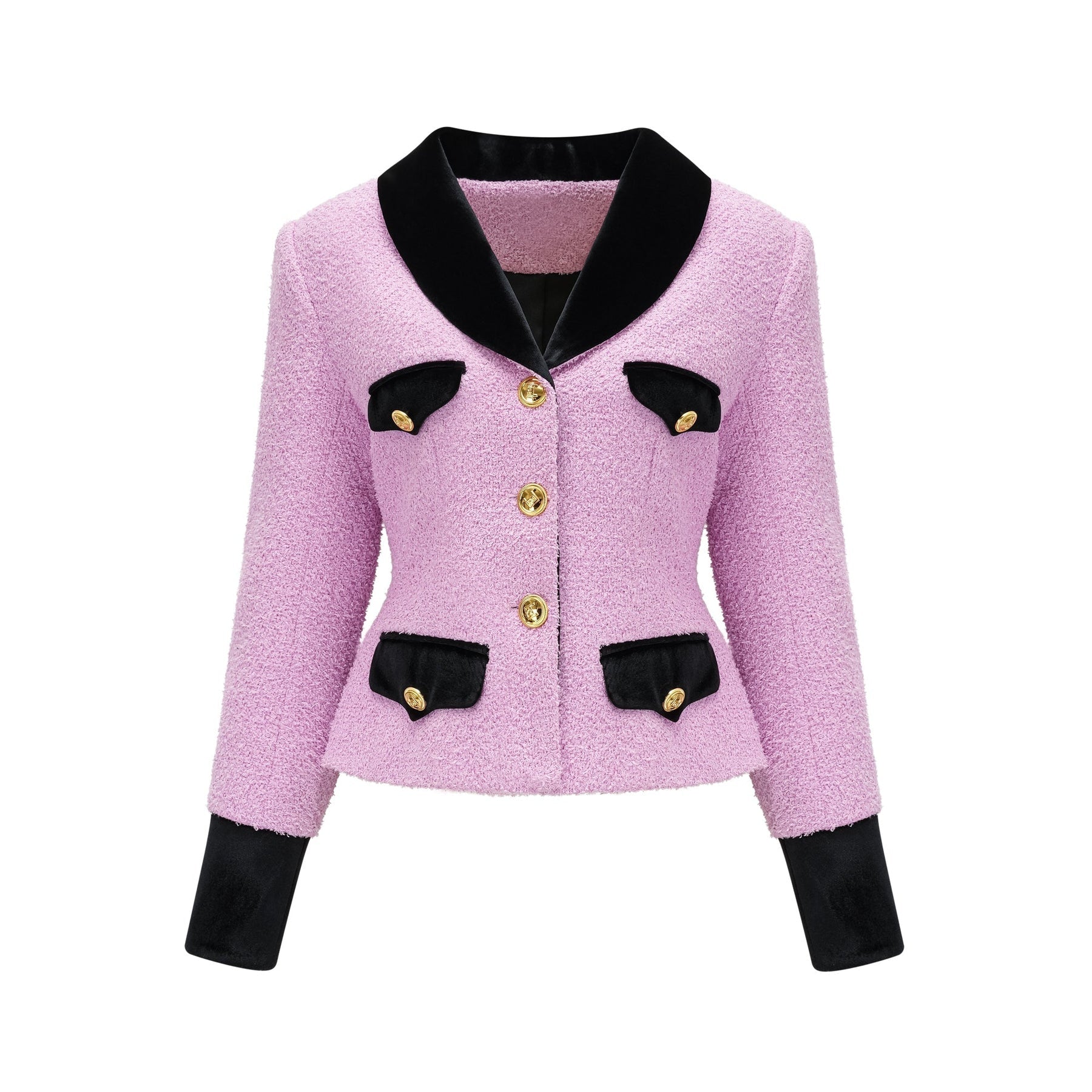 Amber Blazer & Skirt - V Neck Design - Front Button Embellishments - Cinched Waist - Rear Zip Fastening