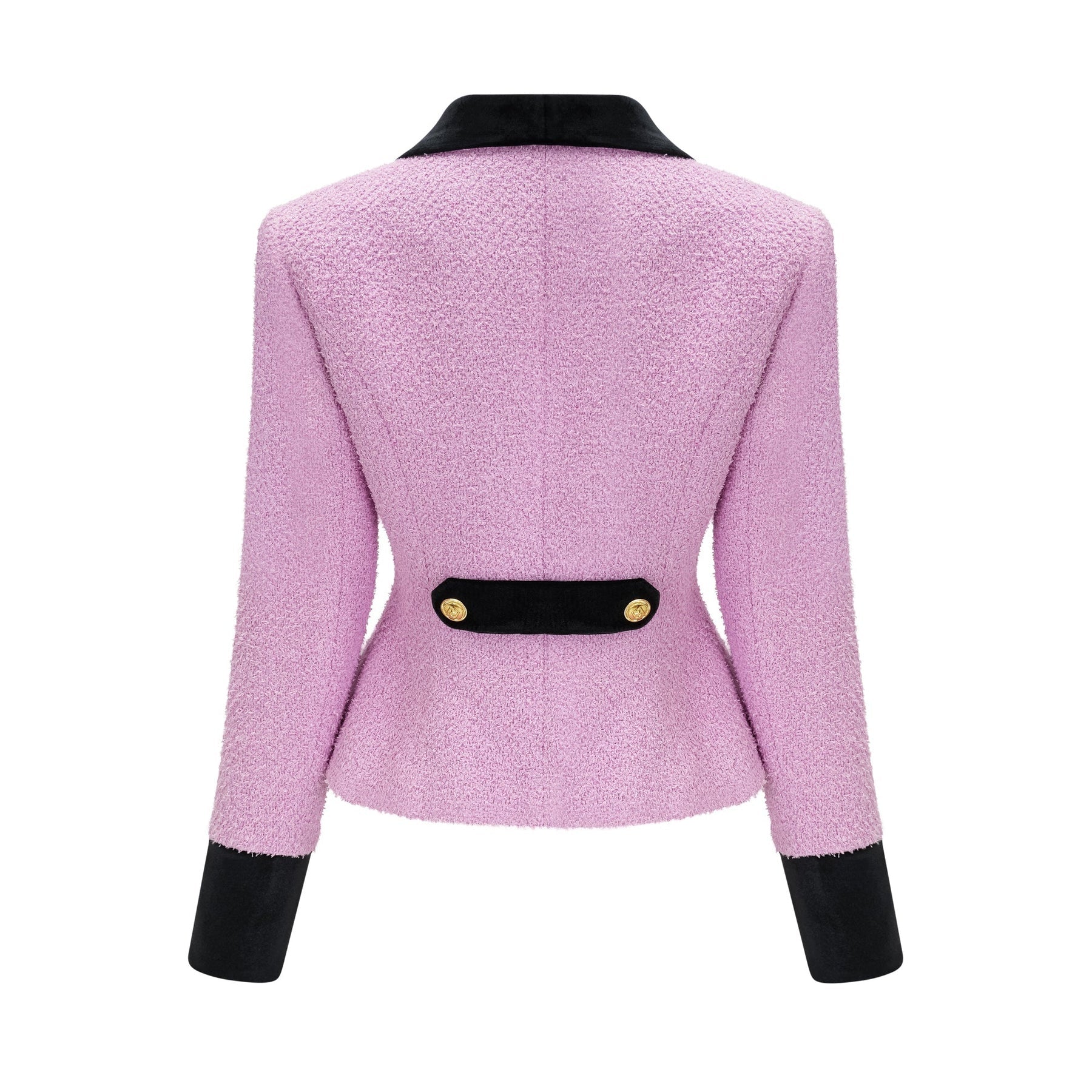 Amber Blazer & Skirt - V Neck Design - Front Button Embellishments - Cinched Waist - Rear Zip Fastening